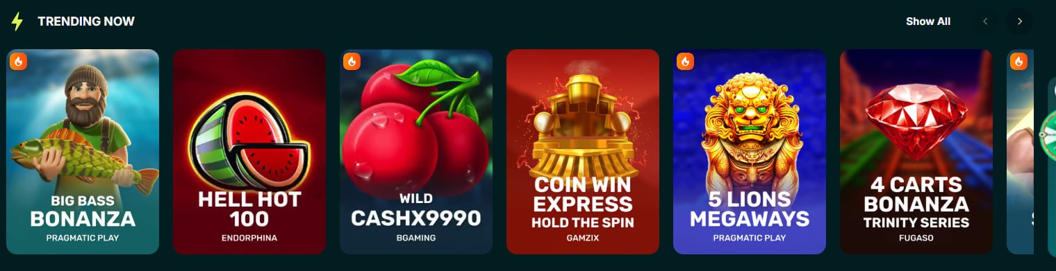 Spinconda trending games